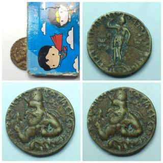 Kushan king havisha old antique bronze coin 2