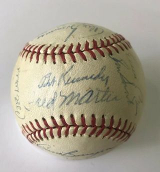 CHICAGO CUBS TEAM SIGNED BALL,  w/ KEN HUBBS,  30 Signatures Vintage 4