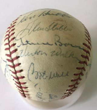 CHICAGO CUBS TEAM SIGNED BALL,  w/ KEN HUBBS,  30 Signatures Vintage 5