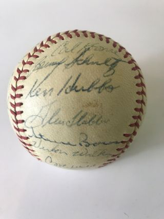 CHICAGO CUBS TEAM SIGNED BALL,  w/ KEN HUBBS,  30 Signatures Vintage 6