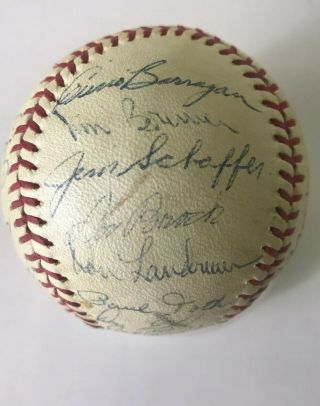 CHICAGO CUBS TEAM SIGNED BALL,  w/ KEN HUBBS,  30 Signatures Vintage 8