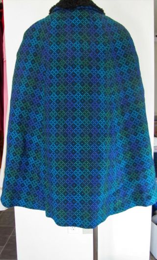 Vintage 1940’s Welsh tapestry wool cape cloak Sz M - XL 3