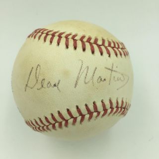 Rare Dean Martin Single Signed Autographed Baseball With Psa Dna