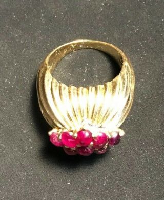 Rare Large Heavy Antique 13gr Antique Designer Cherny Solid 18kt Gold Ruby Ring