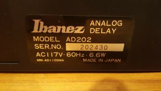 Vintage Ibanez AD202 Analog Delay Flanger Chorus Rackmount vintage effects unit 5