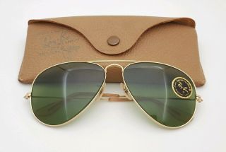 Vintage B&l Ray Ban Bausch & Lomb Rb3 Green 1/10 12k Gf Sunglasses 58mm W/case