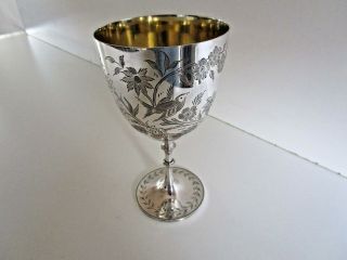 Victorian Silver Plated Aesthetic Movement Goblet,  Cup,  Trophy,  Circa 1880.