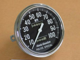 Harley Stewart Warner Vintage Police Special Speedometer Shovelhead Fl