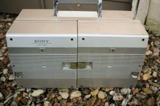 Vtg 80s Sony CFS - 88S Fold - Up Large Retro Boombox Ghettoblaster - Silver 7