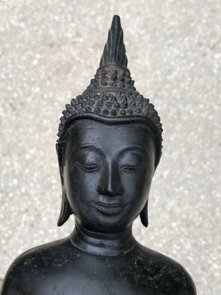 Rare Antique Bronze Alloy SE Asian Thai Or Laotian Buddhist Buddha Figure Statue 2