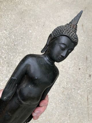 Rare Antique Bronze Alloy SE Asian Thai Or Laotian Buddhist Buddha Figure Statue 4