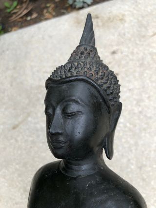 Rare Antique Bronze Alloy SE Asian Thai Or Laotian Buddhist Buddha Figure Statue 5