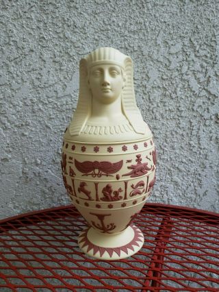 Rare Vtg Wedgwood Jasper Ware Primrose Canopic Vase Cover Urn Jar Pharaoh 1978