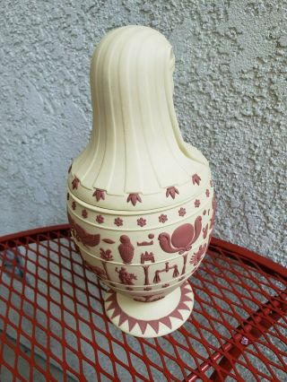 RARE Vtg Wedgwood Jasper Ware Primrose Canopic Vase Cover Urn Jar Pharaoh 1978 4
