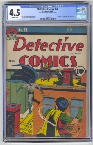 Detective Comics 50 Cgc 4.  5 Vintage Batman Ad For World 