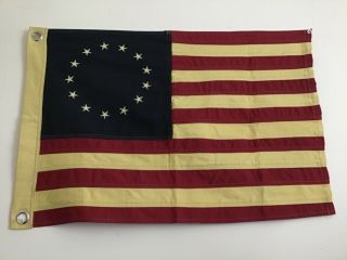 Antique 13 Star US American Flag Elizabeth Ross Cotton Banner Style 17 