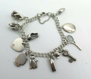 Vintage Silver James Avery Bracelet With 12 Charms Pre - Owned