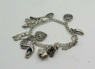 Vintage Silver James Avery Bracelet with 12 Charms Pre - Owned 3