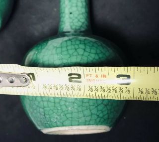 Antique Chinese Green Jade Crackle Glaze Porcelain Small Vase 5 Inches 11