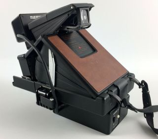 Vintage Polaroid SX - 70 Land Camera Alpha 1 Model 2 Brown Leather w/Nissin Flash 4