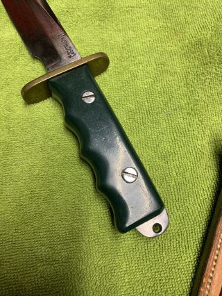 Randall Knife 15 Green Tenite Brown Button Canteen Snap Very Rare 4