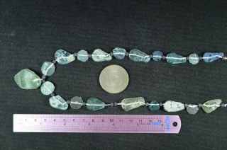 ANCIENT ROMAN GLASS BEADS 1 MEDIUM STRAND AQUA AND GREEN 100 - 200 BC 712 2