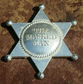 Vintage The Masked Man Lone Ranger Badge Movies Tv Pop Culture Western Hero
