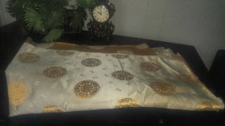 Antique Silk Fabric Large Vintage Chinese Silk Fabric Reversible White And Gold