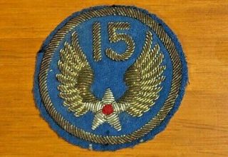 Wwii Ww2 Us Army Air Force - 15th Aaf Bullion - Type Patch,  Army Air Force Corps