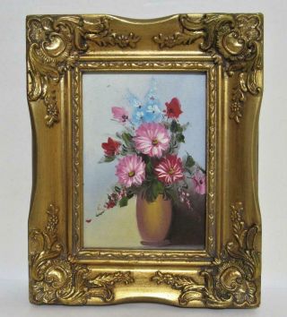 Vintage Ornate Picture Frame With Flower Floral Oil Painting Antique Style
