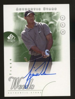 2001 Sp Authentic Golf Tiger Woods Rc Rookie Auto /900 Missing Serial 1/1 Rare