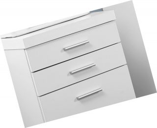 Monarch Specialties White Hollow - Core 3 Drawer File Cabinet on Castors 3