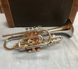 Vintage Bach Stradivarius 37 Ml Cornet Horn Professional W/ Case & 7c Mouthpiece