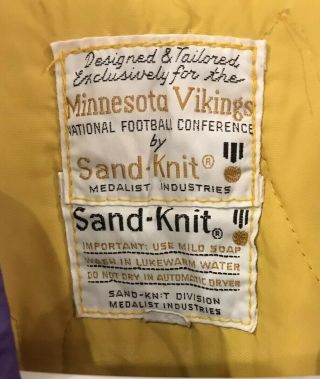 Vintage 60’s 70’s Minnesota Vikings Sand Knit Sidelines Team Issued Game Jacket