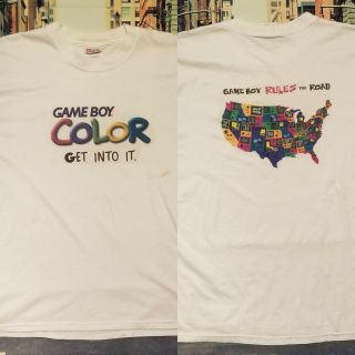 Nintendo Gameboy Color Get Into It Usa Map Employee Rep Rare Vintage T Shirt Xl