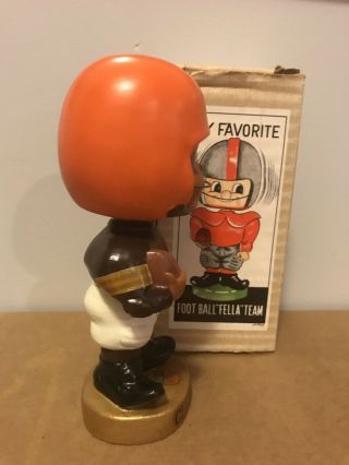 Rare CLEVELAND BROWNS Black Player Toes Up Nodder Bobblehead With Box 2