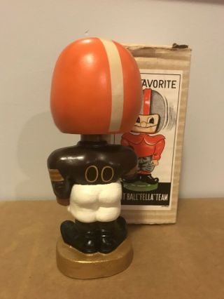 Rare CLEVELAND BROWNS Black Player Toes Up Nodder Bobblehead With Box 3