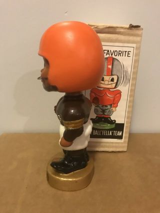 Rare CLEVELAND BROWNS Black Player Toes Up Nodder Bobblehead With Box 4