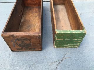 two vintage wooden 5 open cheese boxes Kraft and Kingan Indianapolis 5