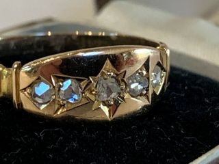 Antique 15ct Gold 5 Stone Diamond Ring Chester Hallmarks