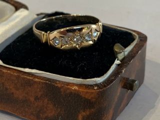 Antique 15ct Gold 5 Stone Diamond Ring Chester Hallmarks 2