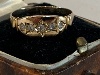 Antique 15ct Gold 5 Stone Diamond Ring Chester Hallmarks 3