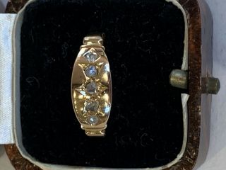 Antique 15ct Gold 5 Stone Diamond Ring Chester Hallmarks 6