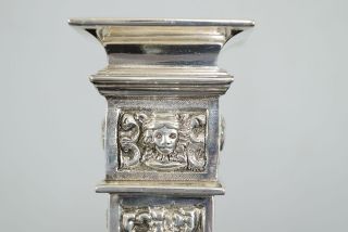 c1890 Antique Elizabethan Revival Silver Plated Candlesticks/Candleabra 4