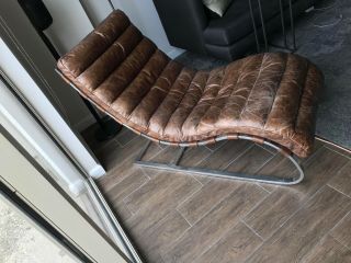 Restoration Hardware Oviedo Chaise Lounge Chair - Vintage cigar 2