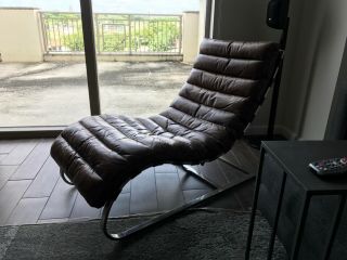 Restoration Hardware Oviedo Chaise Lounge Chair - Vintage cigar 3