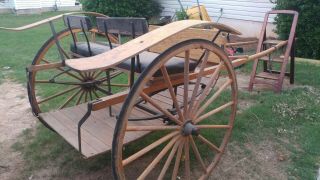 Antique Horse Drawn Buggy Carriage Wagon With Hitch,  Amish -