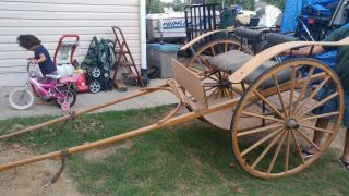 Antique Horse Drawn Buggy Carriage Wagon with Hitch,  Amish - 3