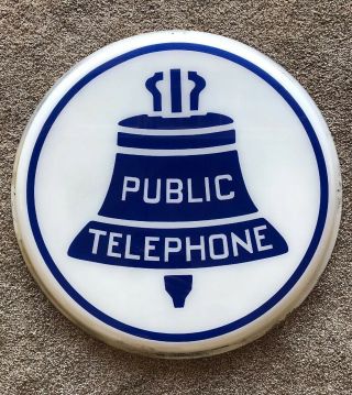 Vintage Public Telephone Sign Bell Systems Phone Fiberglass 24 " Lightable