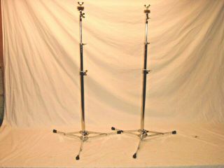 2 Gorgeous Vintage 1969 Ludwig Model 1400 Flat Base Cymbal Stands